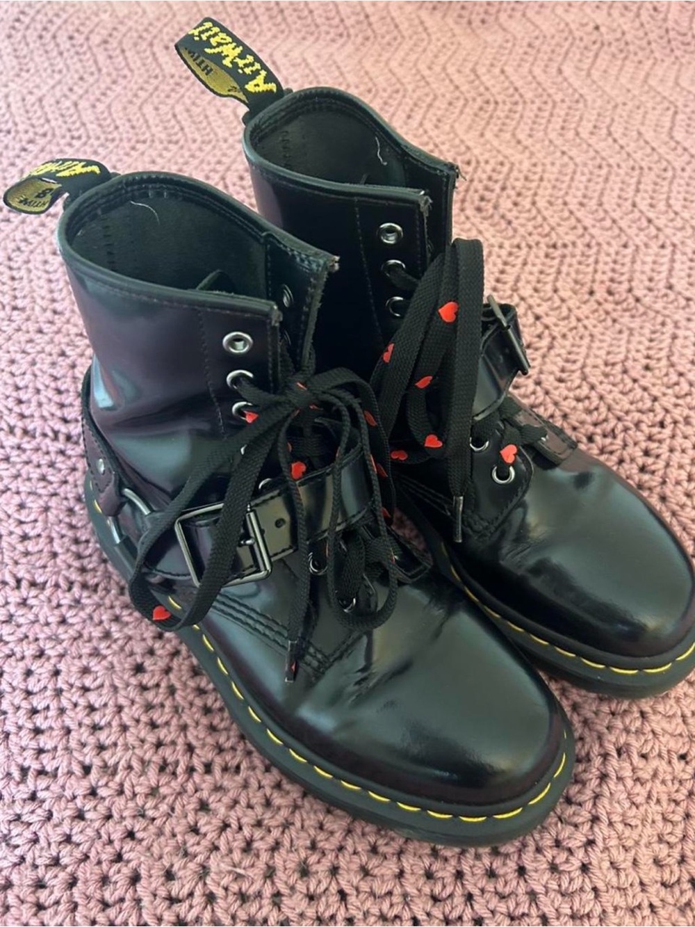 Dr. Martens 1460 Harness Black Smooth Leather Boots